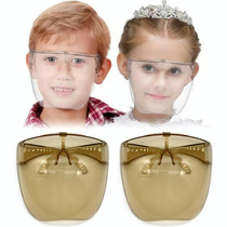 2 PCS Kids Anti-Saliva Splash Anti-Spitting Anti-Fog Face Shield Sunscreen Sunglasses(Brown)