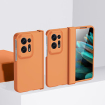 For OPPO Find N2 Three-stage Skin Feel PC Phone Case with Hinge(Orange)