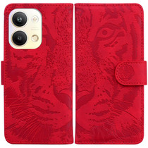 For OPPO Reno9 Pro Tiger Embossing Pattern Flip Leather Phone Case(Red)