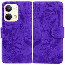 For OPPO Reno9 Pro Tiger Embossing Pattern Flip Leather Phone Case(Purple)