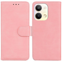 For OPPO Reno9 Pro Skin Feel Pure Color Flip Leather Phone Case(Pink)