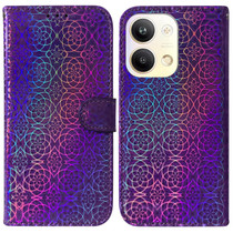 For OPPO Reno9 Pro Colorful Magnetic Buckle Leather Phone Case(Purple)