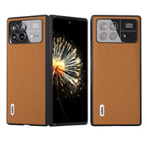 For Xiaomi Mix Fold 3 ABEEL Carbon Fiber Texture Protective Phone Case(Light Brown)