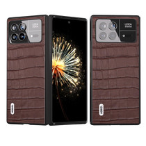 For Xiaomi Mix Fold 3 ABEEL Crocodile Texture Genuine Leather Phone Case(Brown)