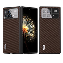 For Xiaomi Mix Fold 3 ABEEL Carbon Fiber Texture Protective Phone Case(Dark Brown)