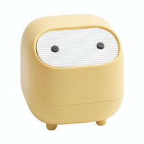 Desktop Trash Can Mini Dual-layer Push Trash Bin(Yellow)