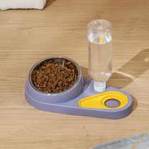 Cat And Dog Food And Drinking Bowl Pet Eating Set Combination Bowl(Purple)