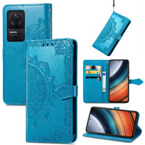 For Xiaomi Redmi K40S Mandala Flower Embossed Leather Phone Case(Blue)