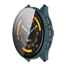 For Garmin Venu 3S ENKAY Hat-Prince Full Coverage PC + Tempered Glass Film Integrated Watch Case(Dark Green)