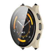 For Garmin Venu 3 ENKAY Hat-Prince Full Coverage PC + Tempered Glass Film Integrated Watch Case(Ivory White)
