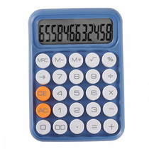 12-digit Mechanical Keyboard Calculator Office Student Exam Calculator Display(Navy Blue)