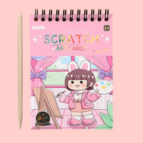 Hand Painted Scratch Paper Colorful Coil Scratchbook With Pen, Model: Millet