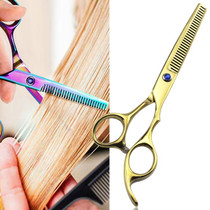 Professional Hair Cutting Scissor Hairdressing Kit Thinning Scissors Barber(Gold ThinningSXLC-605T))
