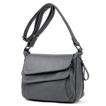 Summer Leather Luxury Handbags Female Shoulder Messenger Bag(Gray)