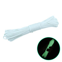 20m 9-Core Nylon+Polyester Full-light Outdoor Camping Tent Rescue Bundled Fluorescent Climbing Rope(White)