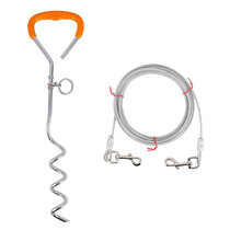 Outdoor Pet Leash Stainless Steel Ground Nail Fixing Bolt, Specification Upgrade + Wire Rope