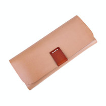 K064 Multifunctional Vegetable Tanned Leather Glasses Storage Box(Natural Color)