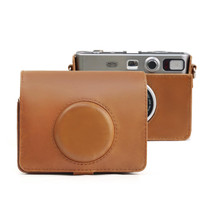 Retro Full Body Camera PU Leather Case Bag with Strap for FUJIFILM instax mini Evo(Brown)