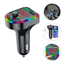 F6 Car FM Transmitter Colorful Breathing Atmosphere Lamp  MP3 Player Charger