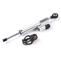 Motorcycle Handlebar Universal Shock Absorber Direction Damper Steering Stabilizer Damper Accessories(Silver)