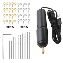 USB Interface 360 Mini Electric Drill Manual Glue Drilling Electric Drill, Set: Drill+4pcs Wrench+100pcs Nails