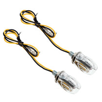 2pcs Motorcycle LED Turn Lamp Universal Modified Small Turn Light, Colour: Silver Shell