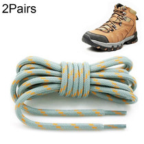 2 Pairs Round High Density Weaving Shoe Laces Outdoor Hiking Slip Rope Sneakers Boot Shoelace, Length:140cm(Light Gray-Orange)