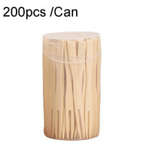 200pcs /Can Bamboo Fruit Stick Disposable Two Tines Dessert Fork For Home Use