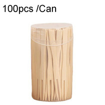 100pcs /Can Bamboo Fruit Stick Disposable Two Tines Dessert Fork For Home Use