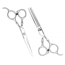 2 PCS Professional Hair Cutting Thinning Scissor Hairdressing Flat Shear Scissors Kit(Gold Silver)