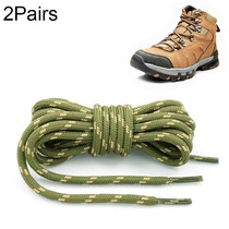 2 Pairs Round High Density Weaving Shoe Laces Outdoor Hiking Slip Rope Sneakers Boot Shoelace, Length:140cm(Army Green-Yellow)