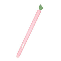 For Samsung Galaxy Tab S7 SM-870 / SM-T875 Fruit and Vegetable Shape Stylus Silicone Protective Case(Peach)