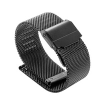 22mm 304 Stainless Steel Double Buckles Watch Band(Black)