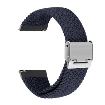 22mm Universal Metal Buckle Nylon Braided Watch Band(Charcoal)