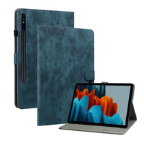 For Samsung Galaxy Tab S7+/Tab S8+ Tiger Pattern Flip Leather Tablet Case(Dark Blue)