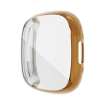 For Fitbit Versa 4 / Sense 2 Electroplating Full Coverage TPU Watch Case(Gold)