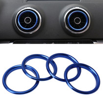 4 PCS Car Outlet Decorative Rings Aluminum Alloy Air Outlet Chrome Trim Ring Car Dashboard  Air Vents Cover Sticker Decoration for Audi A3(Blue)