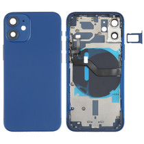 Battery Back Cover (with Side Keys & Card Tray & Power + Volume Flex Cable & Wireless Charging Module) for iPhone 12 Mini(Blue)