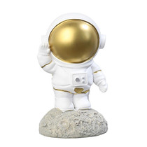 2 PCS Resin Crafts Space Astronaut Ornaments Home Office Desktop Ornaments Children Gift, Style: Station Small Gold