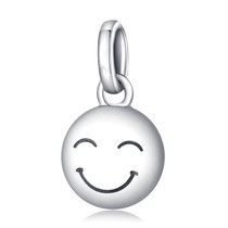 S925 Sterling Silver Smiley Pendant DIY Bracelet Necklace Accessories