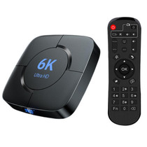 6K Ultra HD Android 12.0 Smart TV Box with Remote Control, 4GB+32GB, Allwinner H616 1.5GHZ Quad-Core(UK Plug)