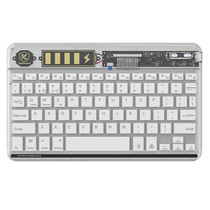 Transparent Lighting Bluetooth Keyboard 10 Inch Wireless Silent Keypad(White)