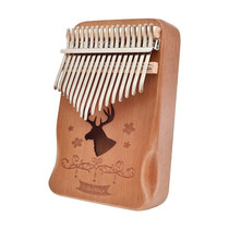17 Tone Acacia Wood Thumb Piano Kalimba Musical Instruments(Coffee-Reindeer)