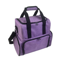 Double Layer Multifunctional Removable Nail Polish Crossbody Storage Cosmetic Bag(Purple)