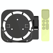 JV06T Set Top Box Bracket + Remote Control Protective Case Set for Apple TV(Black + Fluorescent Green)