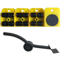 A3 Steel / Plastic Crowbar Plastic Mover Thick Weight Moving Tool Convenient And Practical Combination(Yellow)
