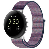 For Google Pixel Watch 2 Nylon Braided Watch Band(Blue Pureple)