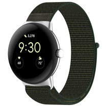For Google Pixel Watch 2 Nylon Braided Watch Band(Army Green)