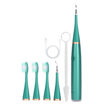 6 In 1 Electric Dental Scaler Calculus Removal Teeth Cleaning Set, Color: Green Exclusive