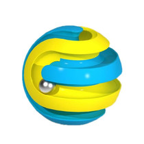 3 PCS Ball Track Fidget Cube Puzzle Decompression Toy(Yellow Blue)